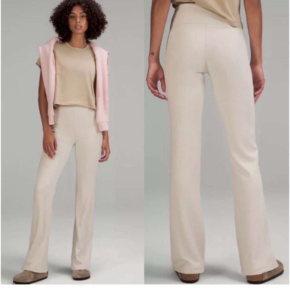 Lululemon brushed softstream ribbed flare pants